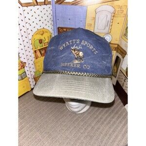 Vintage Wyatts Sports Meeker Colorado Rope Hat Snapback Hunting Elk Cap Blue
